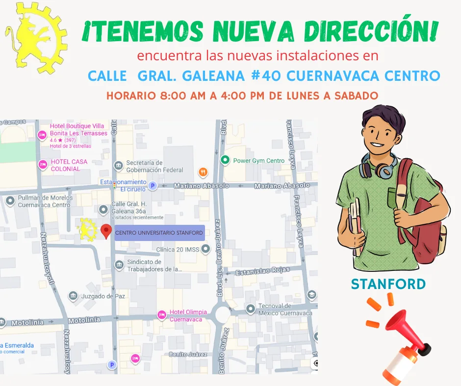 Mapa e indicaciones de la ubicación Stanford en Galeana 40, Cuernavaca Centro